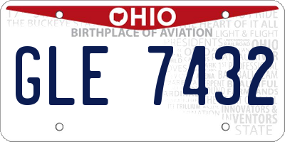OH license plate GLE7432