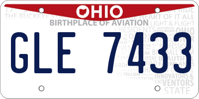 OH license plate GLE7433