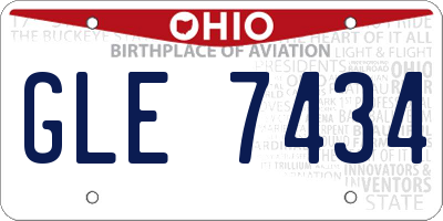 OH license plate GLE7434