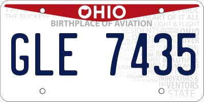 OH license plate GLE7435