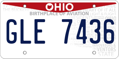 OH license plate GLE7436