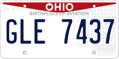 OH license plate GLE7437