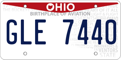 OH license plate GLE7440