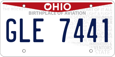 OH license plate GLE7441