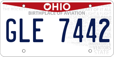 OH license plate GLE7442