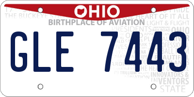 OH license plate GLE7443