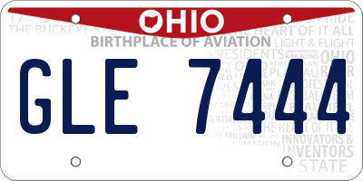 OH license plate GLE7444