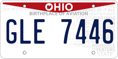 OH license plate GLE7446