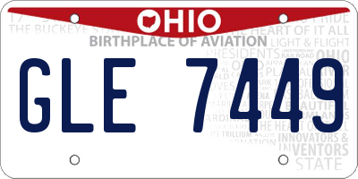 OH license plate GLE7449