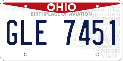 OH license plate GLE7451