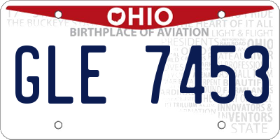 OH license plate GLE7453