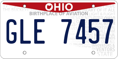 OH license plate GLE7457