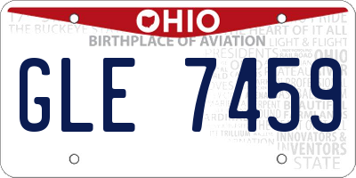 OH license plate GLE7459
