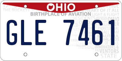 OH license plate GLE7461