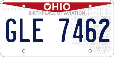 OH license plate GLE7462