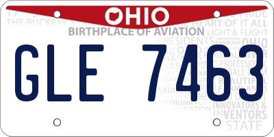 OH license plate GLE7463