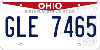 OH license plate GLE7465