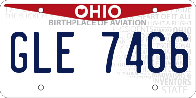 OH license plate GLE7466