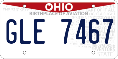 OH license plate GLE7467