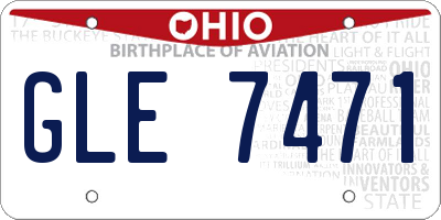 OH license plate GLE7471