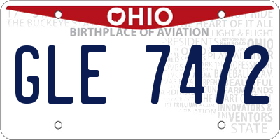 OH license plate GLE7472