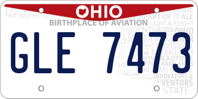 OH license plate GLE7473