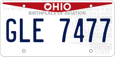 OH license plate GLE7477