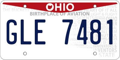 OH license plate GLE7481