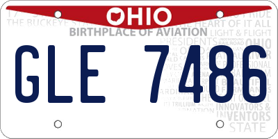 OH license plate GLE7486
