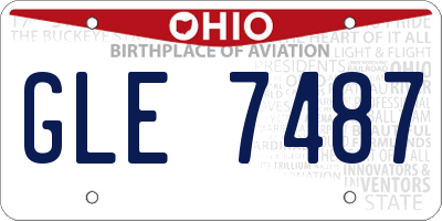 OH license plate GLE7487