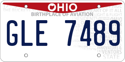 OH license plate GLE7489