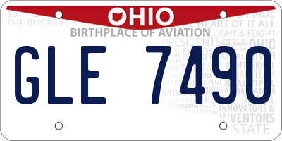 OH license plate GLE7490