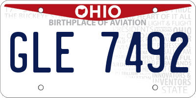 OH license plate GLE7492
