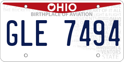 OH license plate GLE7494