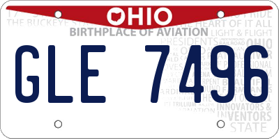 OH license plate GLE7496
