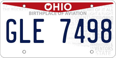 OH license plate GLE7498
