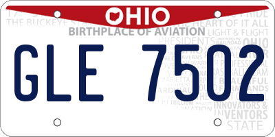 OH license plate GLE7502