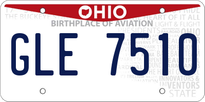 OH license plate GLE7510