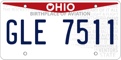 OH license plate GLE7511