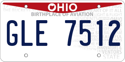 OH license plate GLE7512