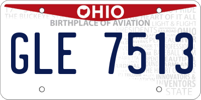 OH license plate GLE7513