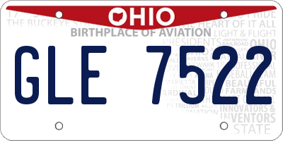 OH license plate GLE7522