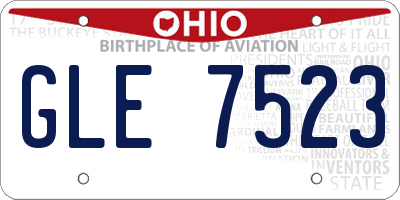 OH license plate GLE7523