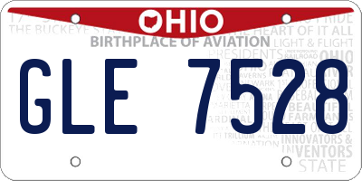 OH license plate GLE7528