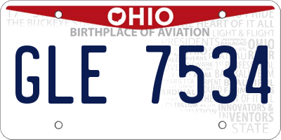 OH license plate GLE7534