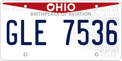 OH license plate GLE7536