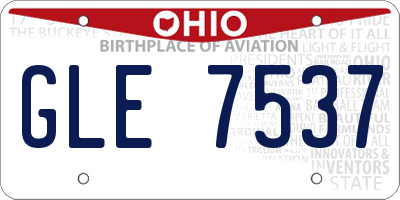 OH license plate GLE7537