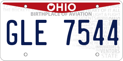 OH license plate GLE7544