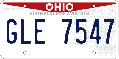 OH license plate GLE7547