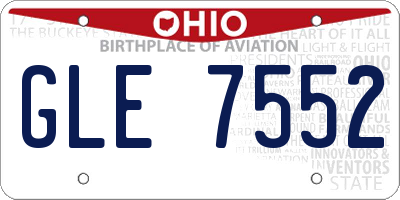 OH license plate GLE7552